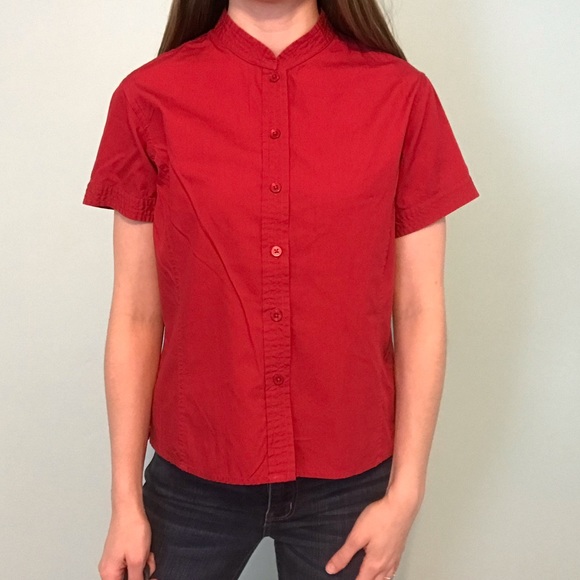 Talbots Tops - Talbots Petites Red Button Down Blouse